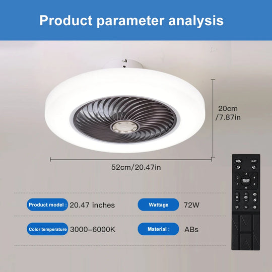Deckenventilator mit Licht und Fernbedienung für Schlafzimmer Modernes Design 8
