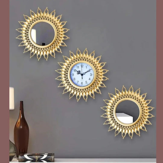 Deko-Uhren- und Spiegel-Set für Vintage-Stil 1