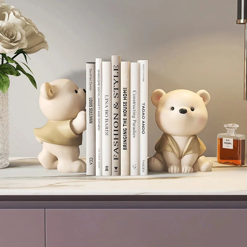 Dekofigur Buchstütze Bär Creme 3