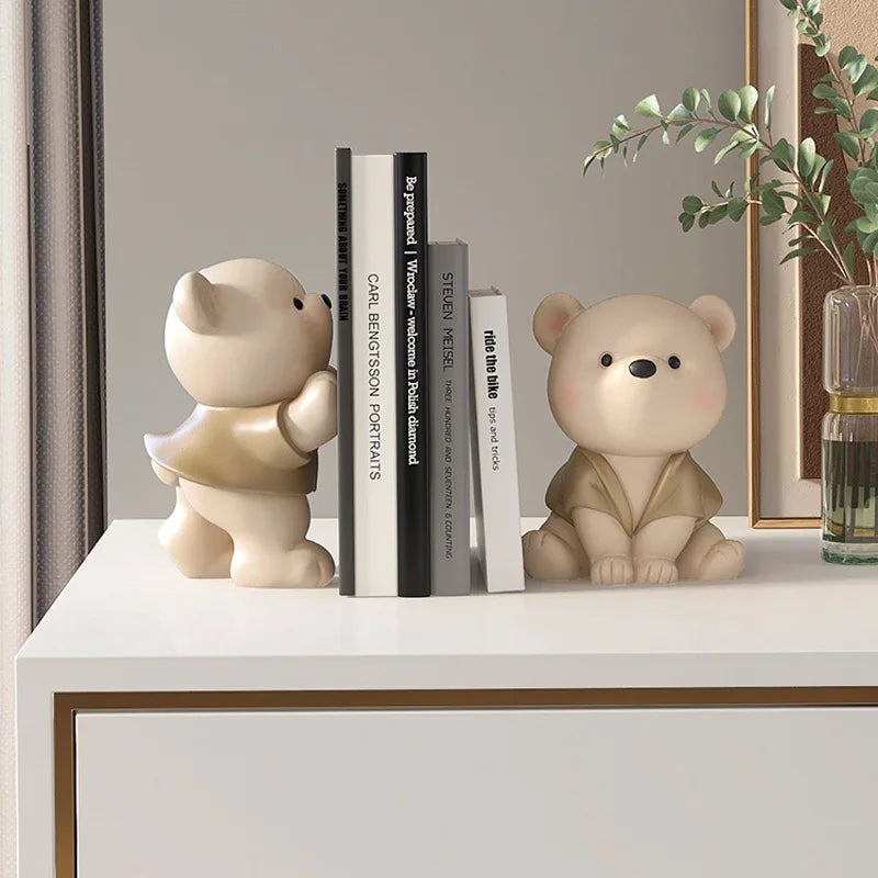 Dekofigur Buchstütze Bär Creme 5