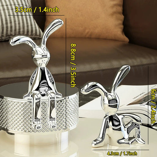 Dekofigur Kaninchen Set aus 2 Stück 2