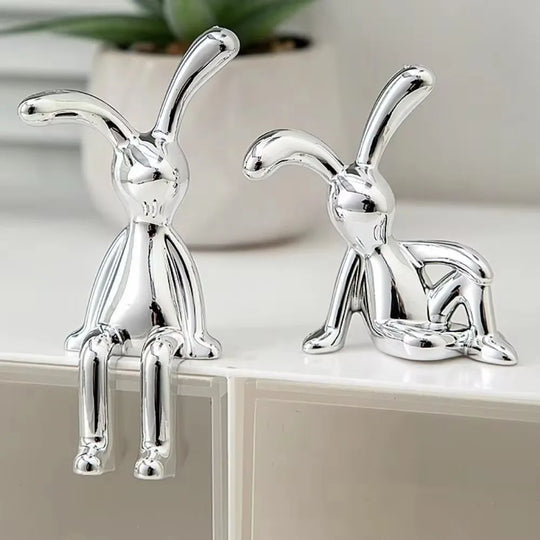 Dekofigur Kaninchen Set aus 2 Stück 6