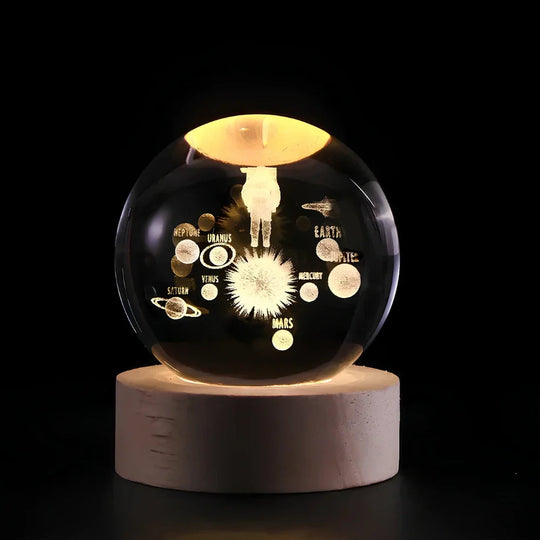 Dekorative Kristallkugel mit 3D-Engravur für stimmungsvolles Licht 6