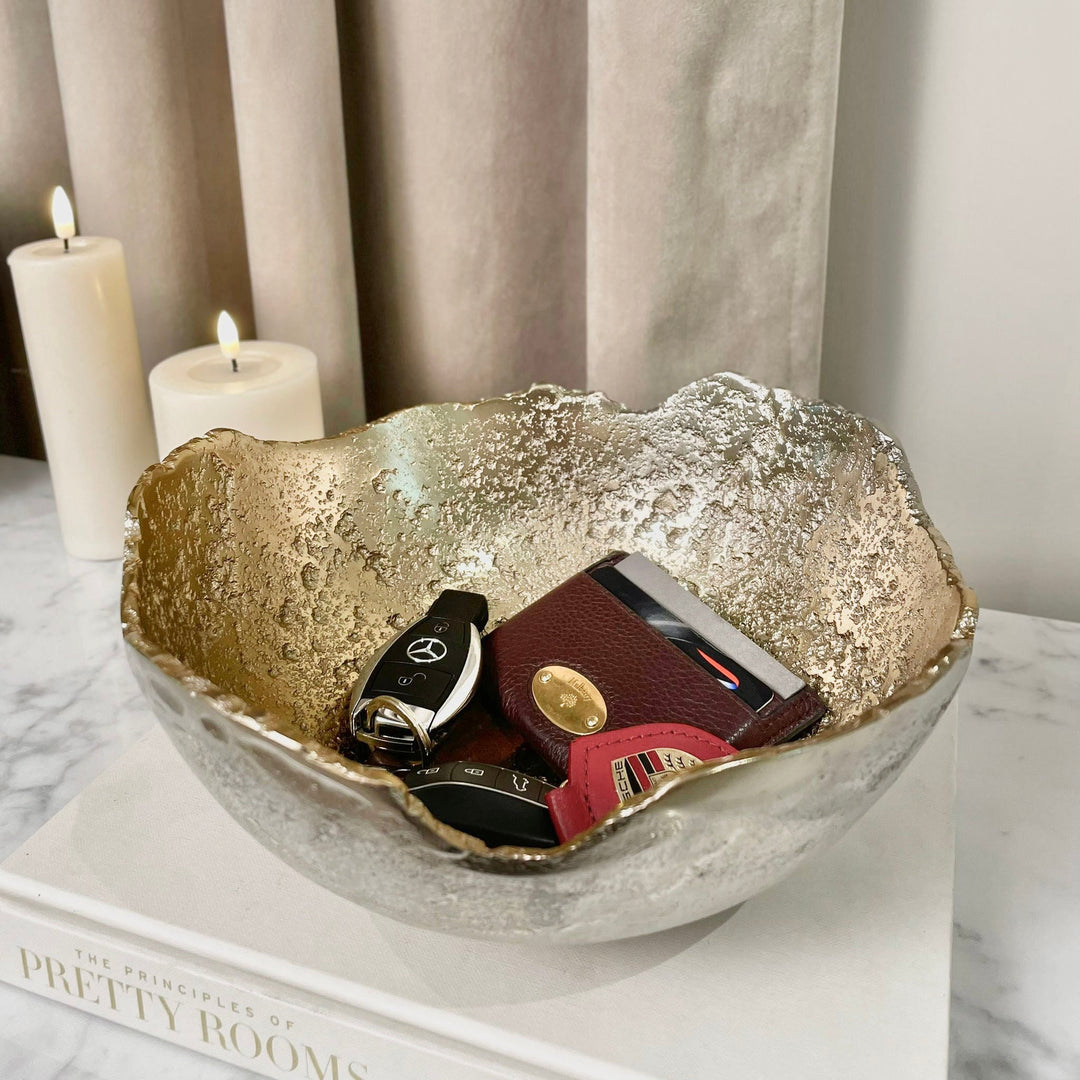 Dekorative Schale Abstrakt Silber Gold 1