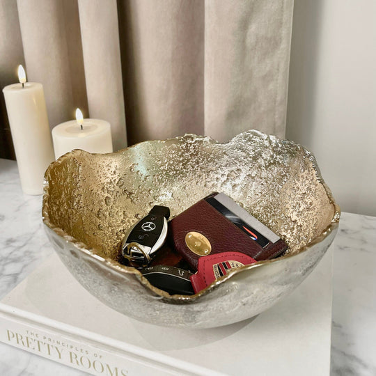 Dekorative Schale Abstrakt Silber Gold 1