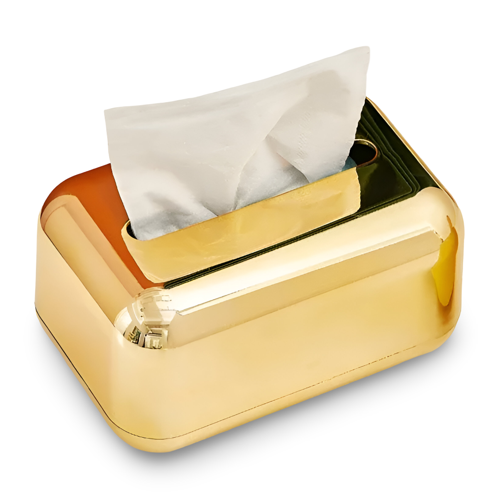 Dekorative Taschentuchbox Gold mit Spiegeloberfläche 0
