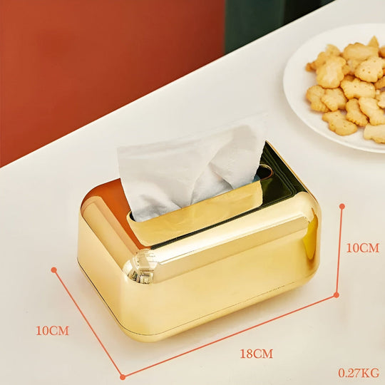 Dekorative Taschentuchbox Gold mit Spiegeloberfläche 8