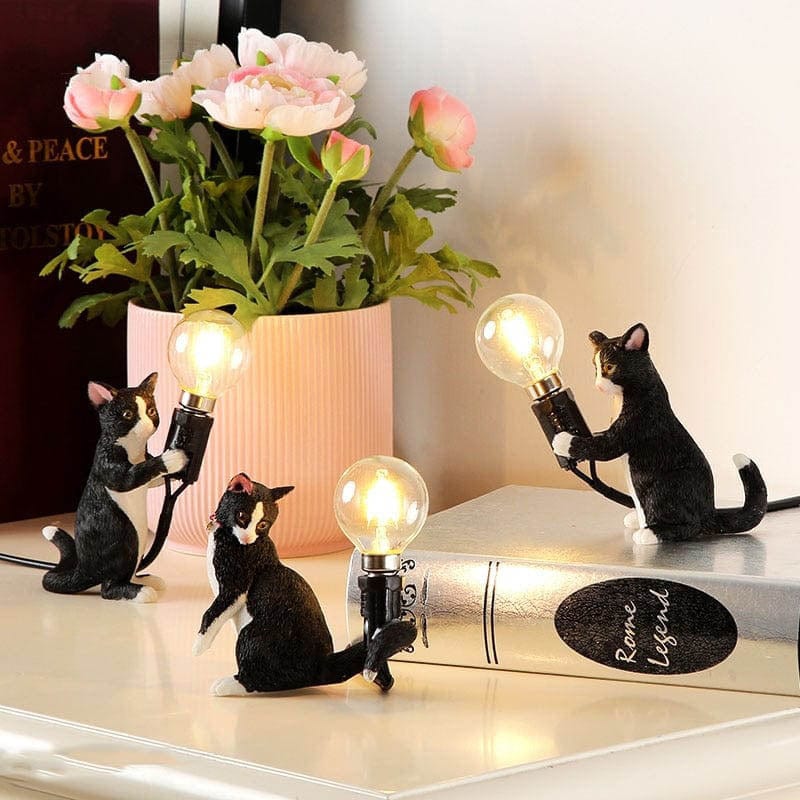 Dekorative Tischlampe Katzenmotiv Verspielt 1