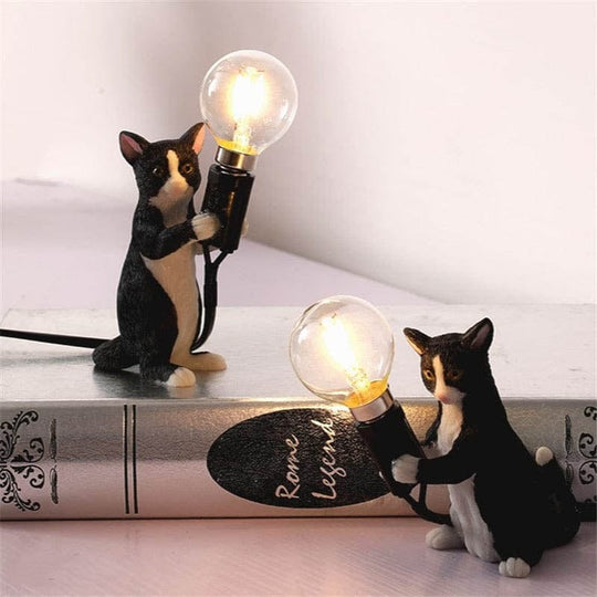 Dekorative Tischlampe Katzenmotiv Verspielt 2