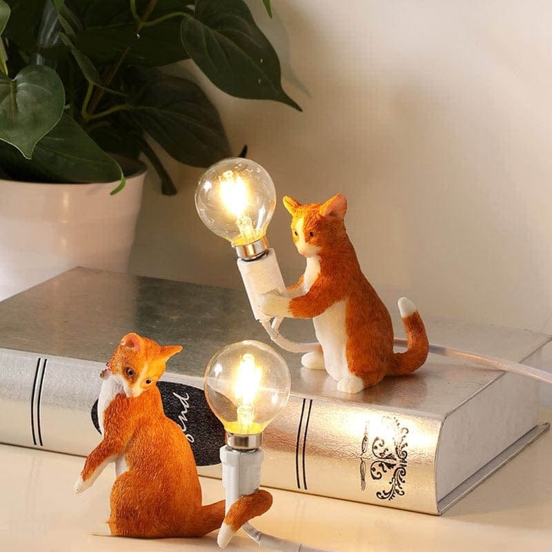 Dekorative Tischlampe Katzenmotiv Verspielt 3