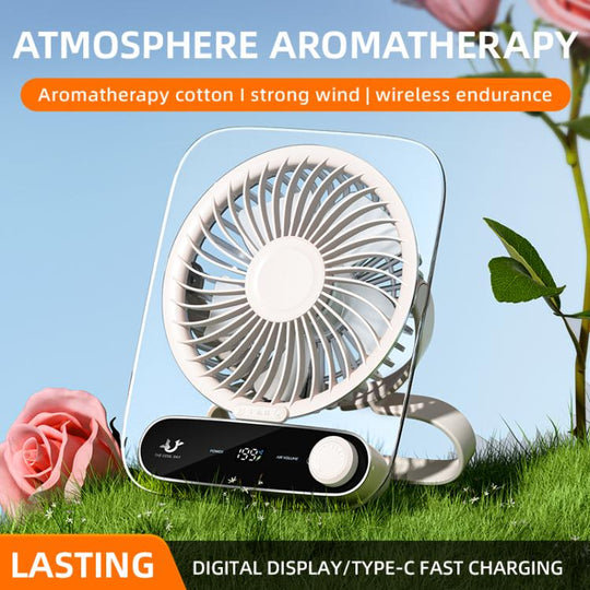 Desktop Ventilator mit Aromatherapie und LED-Anzeige 1