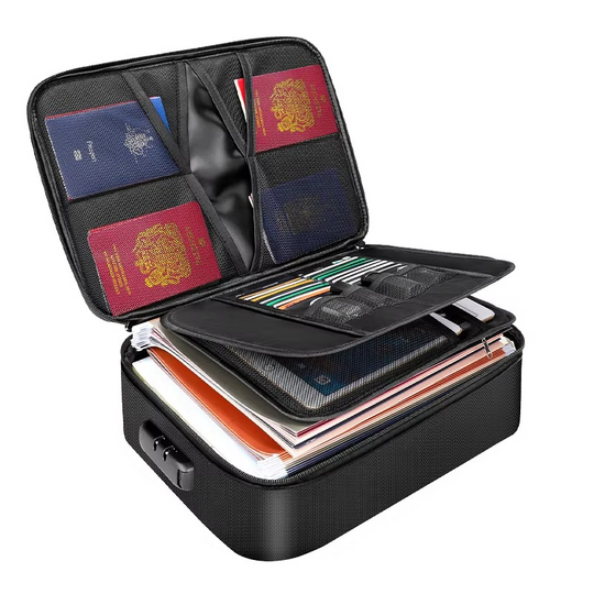 Dokumenten Organizer Tasche für Reisen und Zuhause, Tragbares Design mit Verstärkten Griffen 0