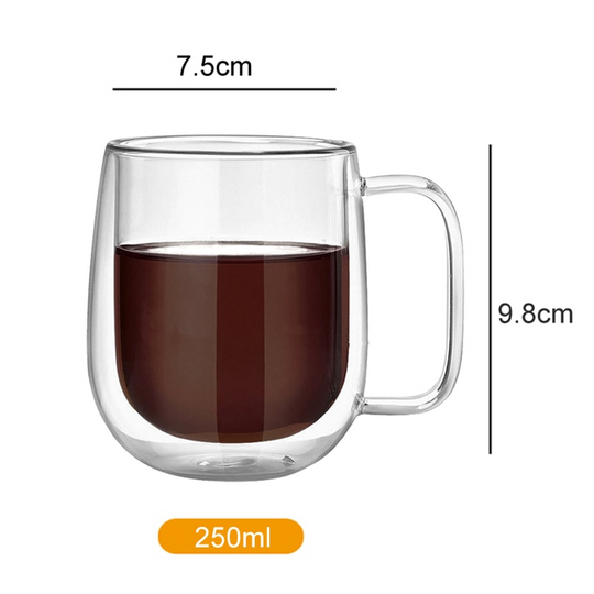 Doppelt Isolierter Glasbecher Für Heiße Und Kalte Getränke, 250 ml Elegant 5