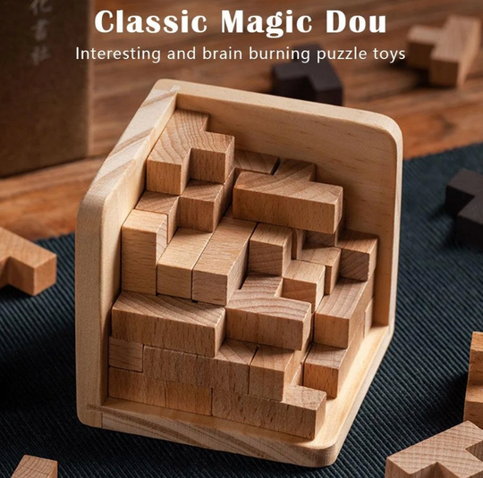 Dreieckiges Holzpuzzle für Kinder und Erwachsene 0