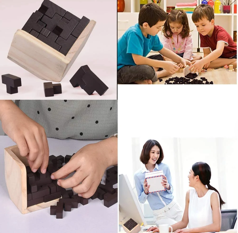 Dreieckiges Holzpuzzle für Kinder und Erwachsene 2