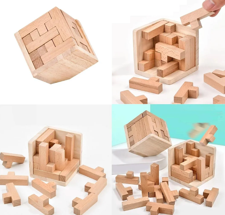 Dreieckiges Holzpuzzle für Kinder und Erwachsene 3