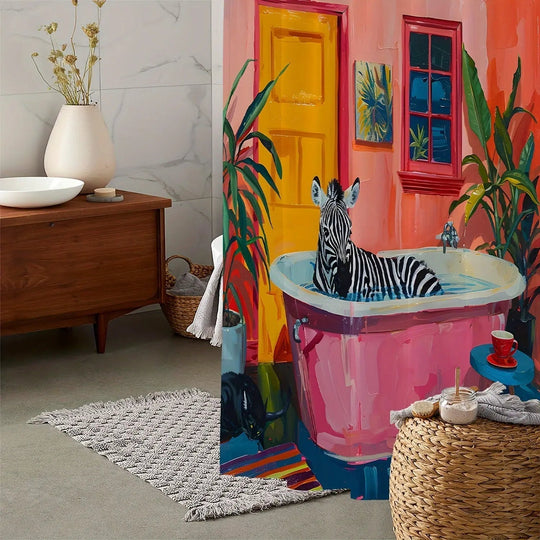 Duschvorhang Zebra-Muster für Badezimmer 1
