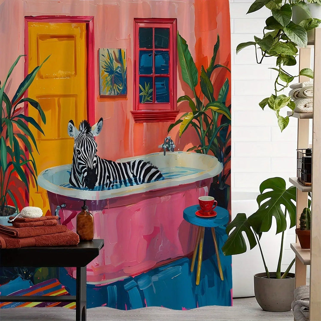 Duschvorhang Zebra-Muster für Badezimmer 2