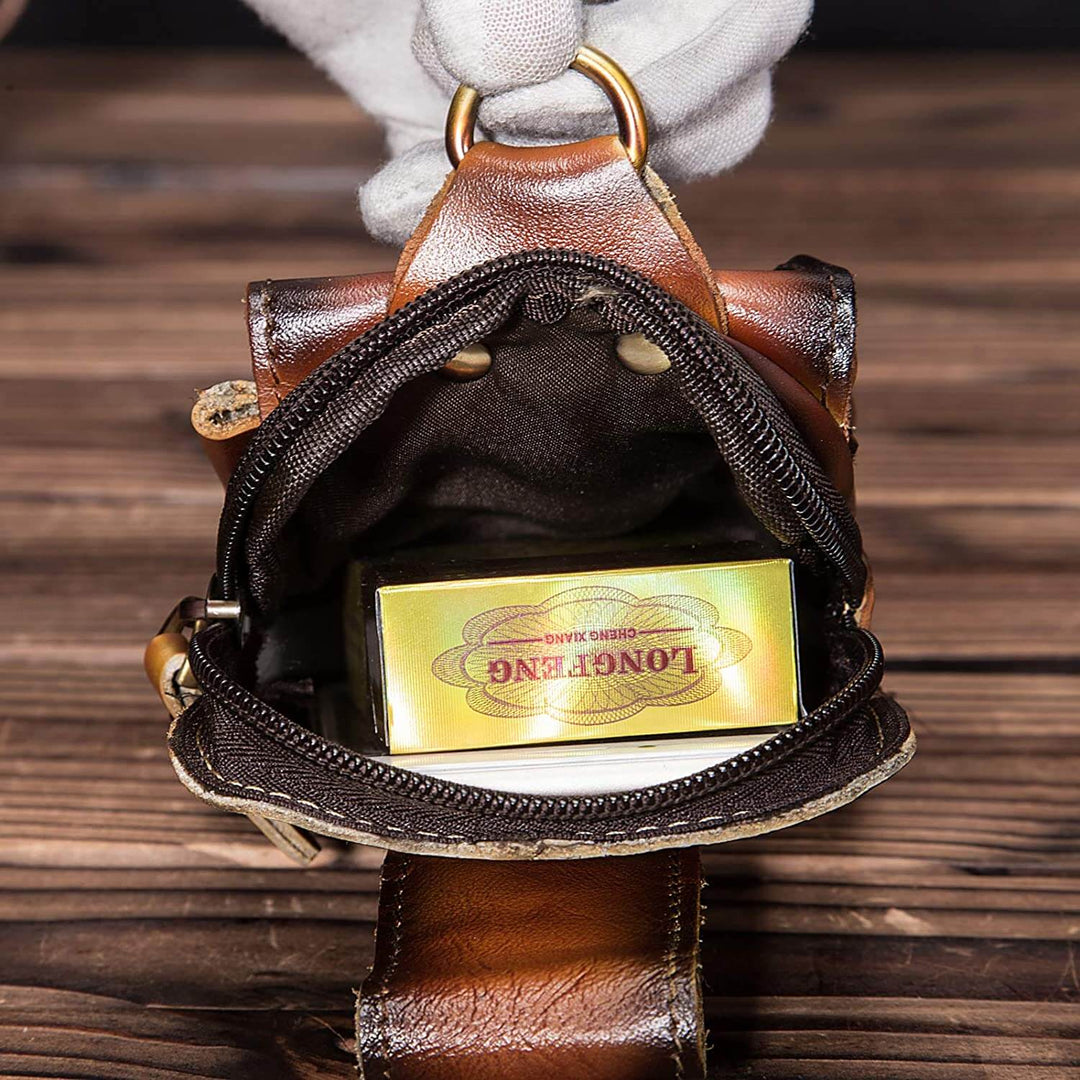Echtes Leder Herren-Gürtelhaken-Tasche