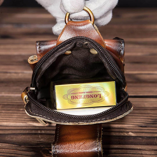 Echtes Leder Herren-Gürtelhaken-Tasche