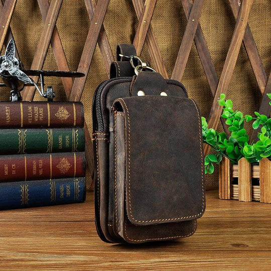 Echtes Leder Herren-Gürtelhaken-Tasche