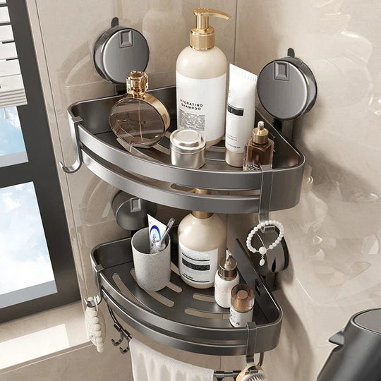 Eck-Badezimmer-Organizer Modern Mit Saugfunktion - Praktischer Stauraum Für Dusche Und Waschbecken 1