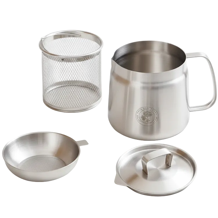 Edelstahl Fritteuse Mit Ölfiltration 1,5 L Für Alle Kochflächen 0