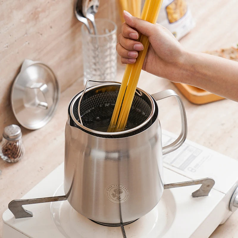 Edelstahl Fritteuse Mit Ölfiltration 1,5 L Für Alle Kochflächen 4