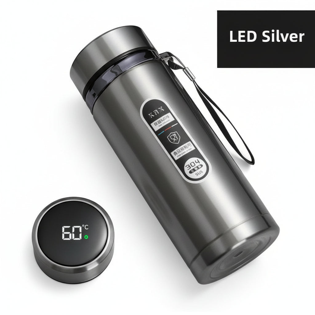 Edelstahl Thermoskanne mit LED-Temperaturanzeige 800ml 0