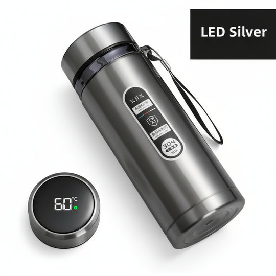 Edelstahl Thermoskanne mit LED-Temperaturanzeige 800ml 0