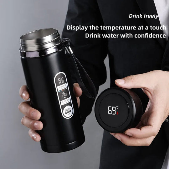 Edelstahl Thermoskanne mit LED-Temperaturanzeige 800ml 1