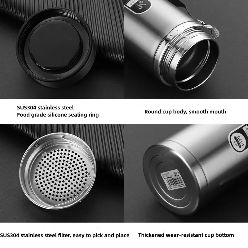 Edelstahl Thermoskanne mit LED-Temperaturanzeige 800ml 4