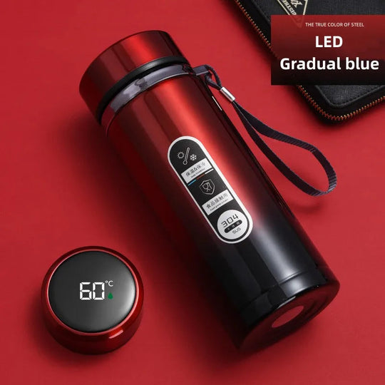 Edelstahl Thermoskanne mit LED-Temperaturanzeige 800ml 8
