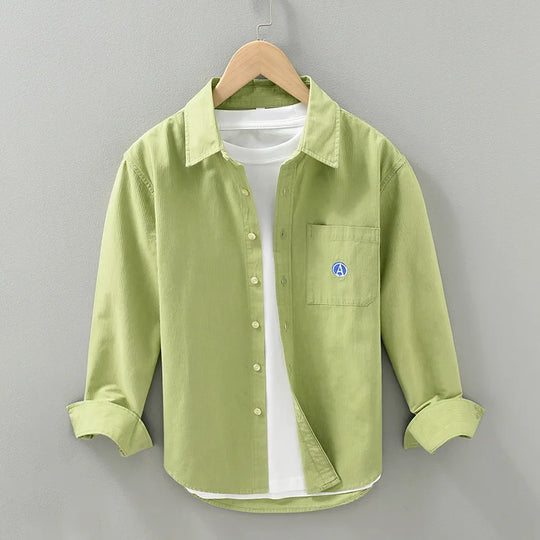 Herren Hemd Langarm Klassisches Design Bequeme Baumwolle 2