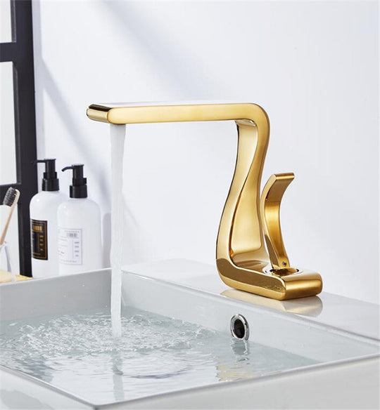 Einhand-Waschbeckenarmatur Gold Modern 0