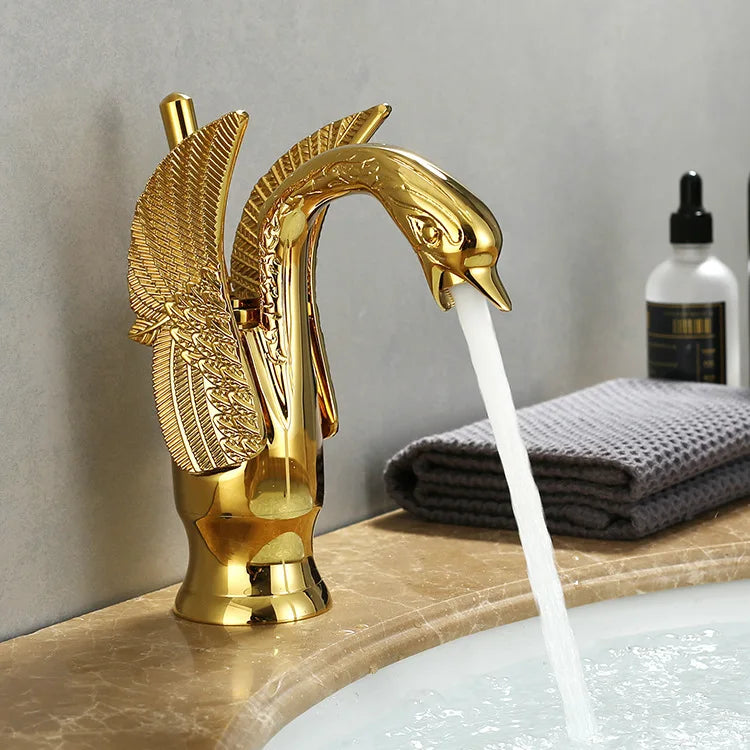 Einhand-Waschtischhahn Gold Modern für Badezimmer 7