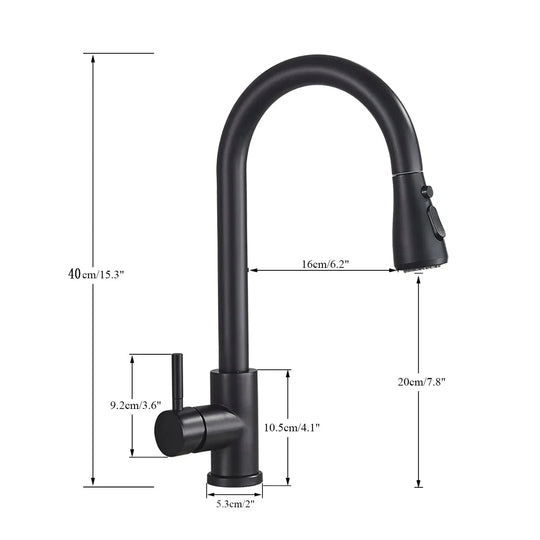 Einhebel-Wasserhahn mit Duschfunktion für moderne Küchen 4