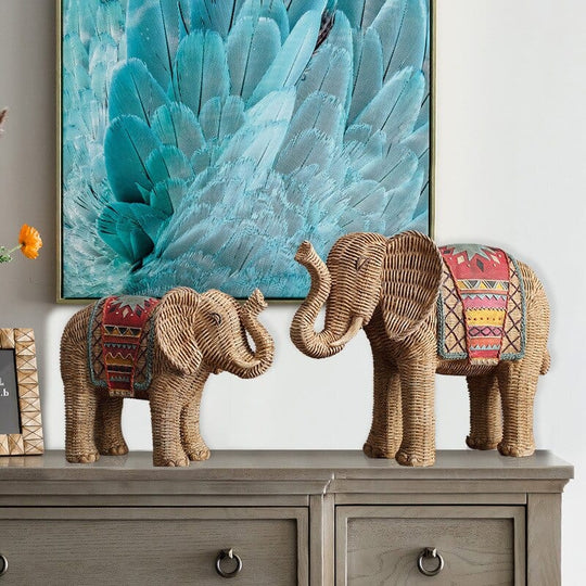 Elefanten Statue Rattan Design 2