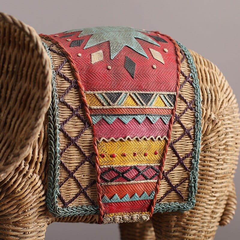 Elefanten Statue Rattan Design 3