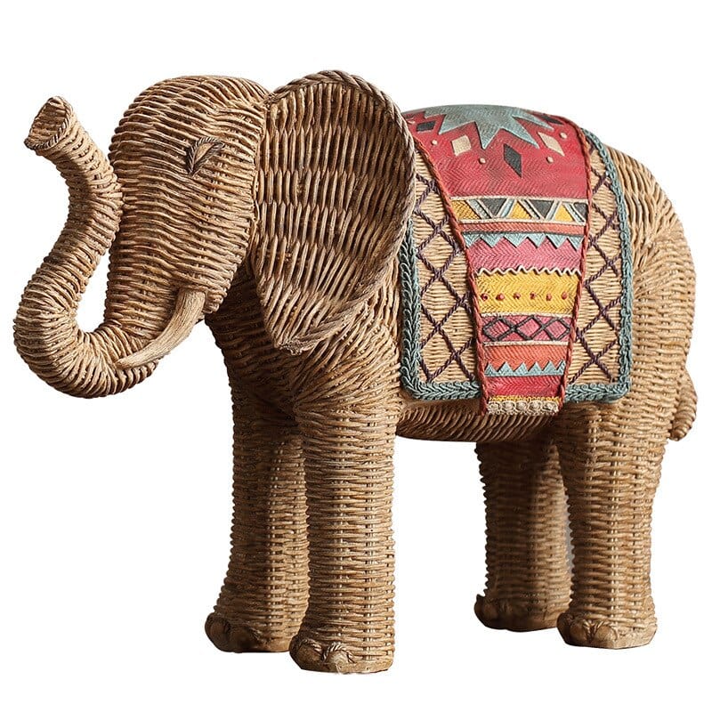 Elefanten Statue Rattan Design 6