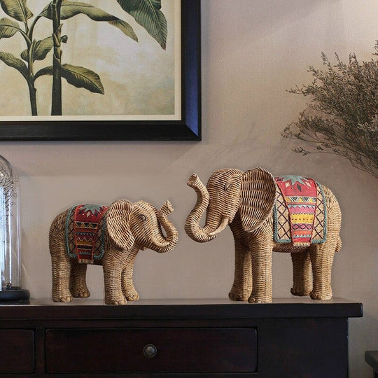 Elefanten Statue aus Rattan Design 1