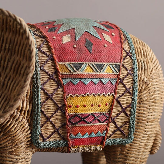 Elefanten Statue aus Rattan Design 3