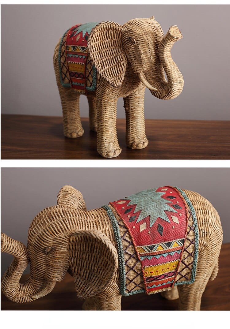Elefanten Statue aus Rattan Design 4