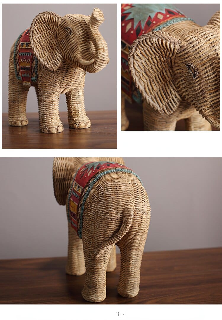 Elefanten Statue aus Rattan Design 5