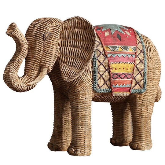 Elefanten Statue aus Rattan Design 6