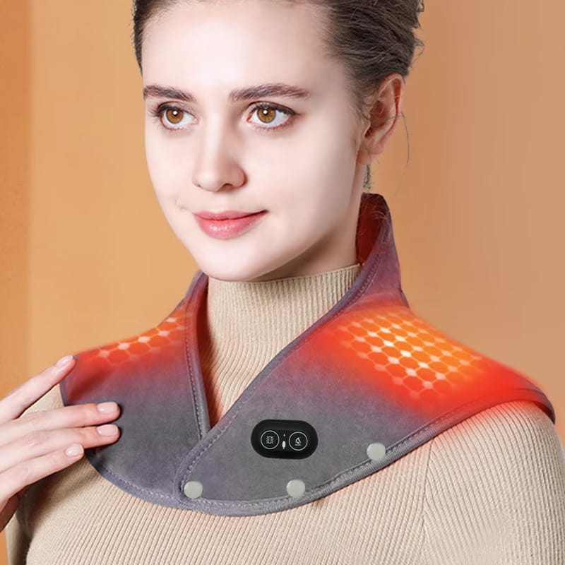 Elektrisches Nacken- und Schulterheizkissen mit Vibration 0