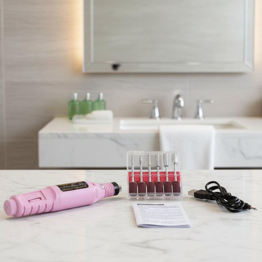 Elektrisches Nagelpflegeset für Maniküre und Pediküre mit 6 Aufsätzen 0