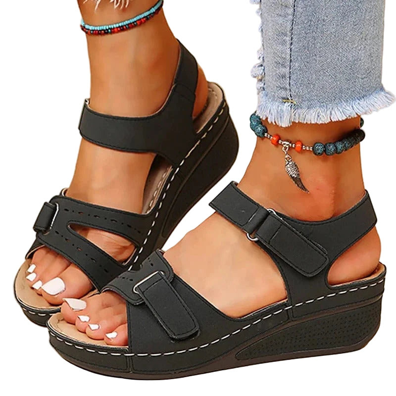 Ergonomische Damensandalen zum Wandern, aus Synthetik und Textil 1
