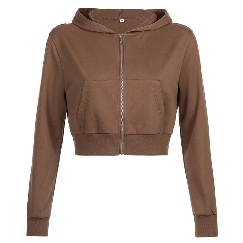Extra Schmaler Kapuzenpullover Mit Reißverschluss