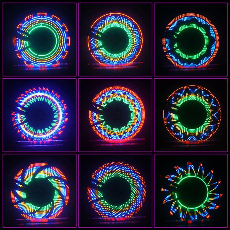 Fahrrad LED Speichenlichter mit RGB-Mustern 8